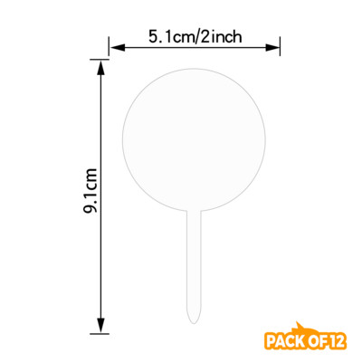 Iepakojumā 12 gab. 2 collu akrila kūku kūciņas, tukšas kūciņas, kas paredzētas dzidrajām dzimšanas dienas ballīšu kūku dekorācijām.