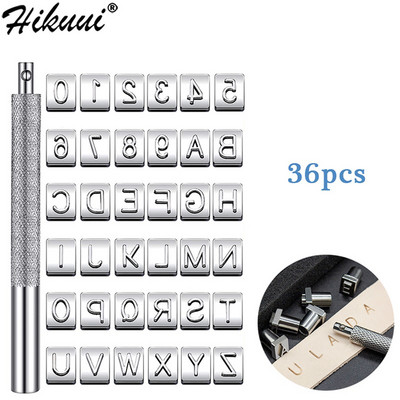 Set de instrumente de ștanțare a pielii, 36 buc., set de instrumente pentru ștanțare din piele, 36 de bucăți, instrument de perforare a metalului, instrument de perforare a metalelor, instrumente de artizanat pentru piele.