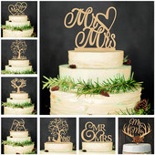 Koka kāzu kūkas virsma Vienkārša kunga un kundzes vēstule Mīlestības forma Dzimšanas diena Kāzas Saderināšanās Jubilejas ballītes kūkas dekorācijas kartīte