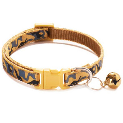 Modes mājdzīvnieku suņu kaklasiksna krāsains raksts maskēšanās jaukas zvaniņa regulējamas kaklasiksnas suņiem kaķiem kucēniem DIY mājdzīvnieku aksesuāri