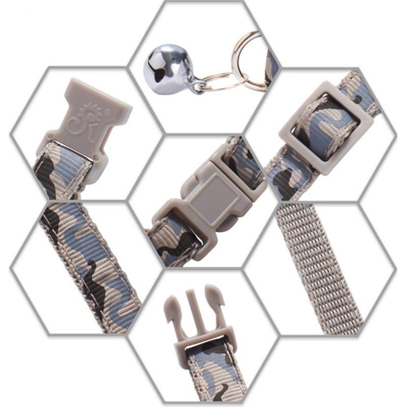 Modes mājdzīvnieku suņu kaklasiksna krāsains raksts maskēšanās jaukas zvaniņa regulējamas kaklasiksnas suņiem kaķiem kucēniem DIY mājdzīvnieku aksesuāri