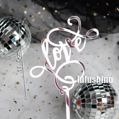 Akrila daudz laimes dzimšanas dienas kūkas virsma Zelta Valentīna dienas ballīte Cupcake Topper Dekorācija Kāzu dāvana Cepšanas piederumi Bērnu duša