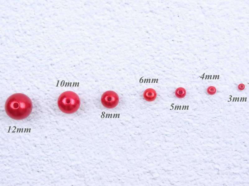 Akrila vienkrāsainas apaļas krelles ABS pērļu imitācijas brīvas krelles pašdarinātas ar rokām darinātas auskari rokassprādzes rotaslietas aksesuāri materiāls