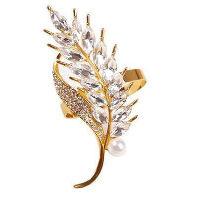 6Gb Viesnīcas salvešu gredzens salvešu turētājs kviešu ausis salvete sprādze Ziemassvētku kāzu ballīte kristāla salvete apļa galda dekors