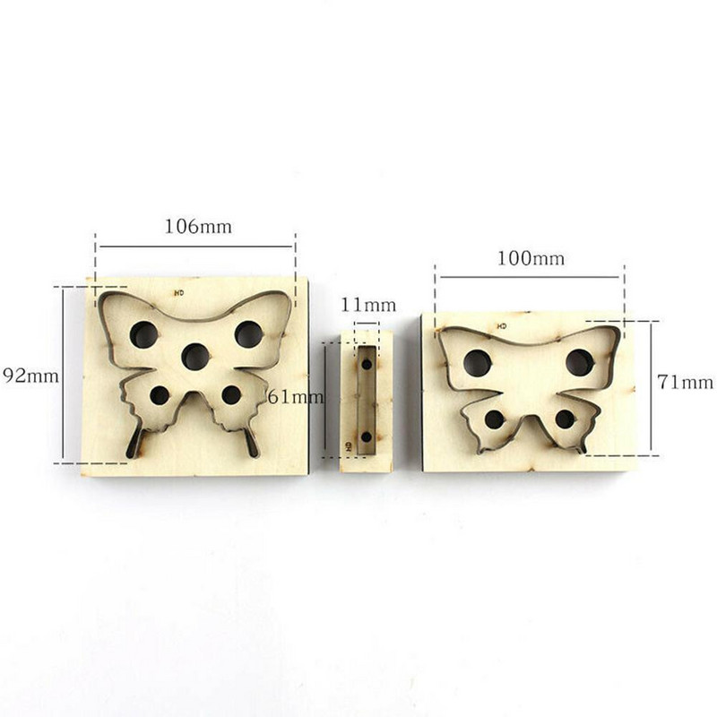 Jaunas griešanas tērauda perforators tauriņš griešanas veidņu koka veidnes ādas amatniecībai