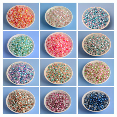 Culoarea sirenei semi-rotunde perla 3mm-8mm Flatback ABS margele plastic Non Hotfix Flatback Imbracaminte Nail Art decoratiuni