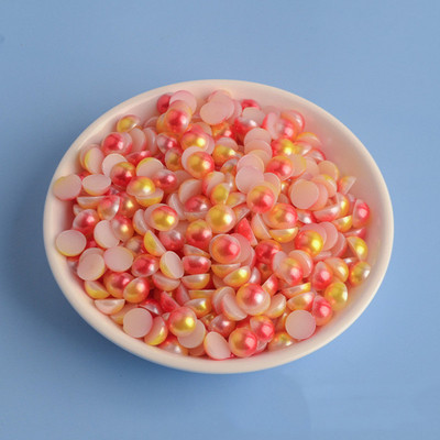 Nāriņas krāsa pusapaļa pērle 3mm-8mm plakana aizmugure ABS plastmasas krelles bez Hotfix Flatback apģērbi nagu mākslas rotājumi