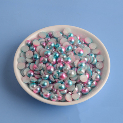 Nāriņas krāsa pusapaļa pērle 3mm-8mm plakana aizmugure ABS plastmasas krelles bez Hotfix Flatback apģērbi nagu mākslas rotājumi