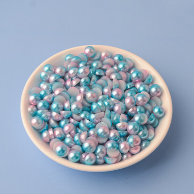 Nāriņas krāsa pusapaļa pērle 3mm-8mm plakana aizmugure ABS plastmasas krelles bez Hotfix Flatback apģērbi nagu mākslas rotājumi