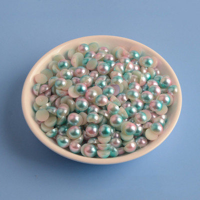 Nāriņas krāsa pusapaļa pērle 3mm-8mm plakana aizmugure ABS plastmasas krelles bez Hotfix Flatback apģērbi nagu mākslas rotājumi