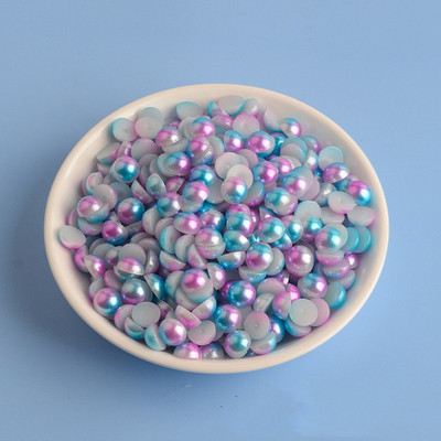 Nāriņas krāsa pusapaļa pērle 3mm-8mm plakana aizmugure ABS plastmasas krelles bez Hotfix Flatback apģērbi nagu mākslas rotājumi