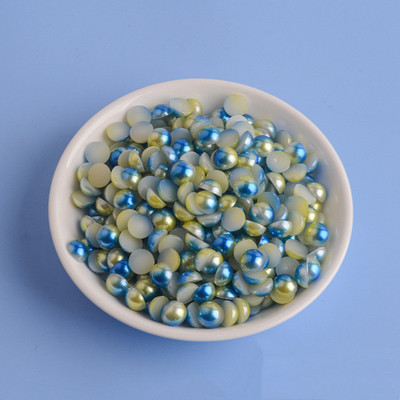 Nāriņas krāsa pusapaļa pērle 3mm-8mm plakana aizmugure ABS plastmasas krelles bez Hotfix Flatback apģērbi nagu mākslas rotājumi