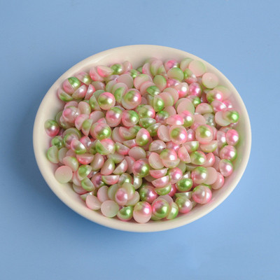 Nāriņas krāsa pusapaļa pērle 3mm-8mm plakana aizmugure ABS plastmasas krelles bez Hotfix Flatback apģērbi nagu mākslas rotājumi