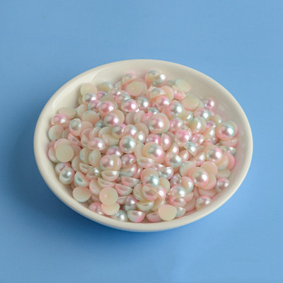 Nāriņas krāsa pusapaļa pērle 3mm-8mm plakana aizmugure ABS plastmasas krelles bez Hotfix Flatback apģērbi nagu mākslas rotājumi