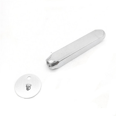 1PC 6MM Metāla štancēšanas rīki Juvelierizstrādājumu dizaina Zīmogi Ādas štancēšanas rīks LOGO DIY Perforācijas tērauda štancēšanas amatniecības sagataves