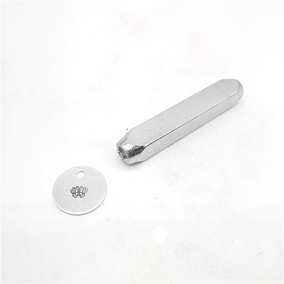 1PC 6MM Metāla štancēšanas rīki Juvelierizstrādājumu dizaina Zīmogi Ādas štancēšanas rīks LOGO DIY Perforācijas tērauda štancēšanas amatniecības sagataves