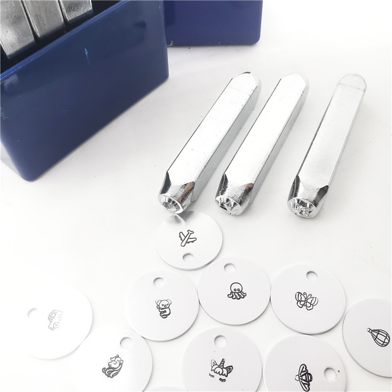 1PC 6MM Metāla štancēšanas rīki Juvelierizstrādājumu dizaina Zīmogi Ādas štancēšanas rīks LOGO DIY Perforācijas tērauda štancēšanas amatniecības sagataves