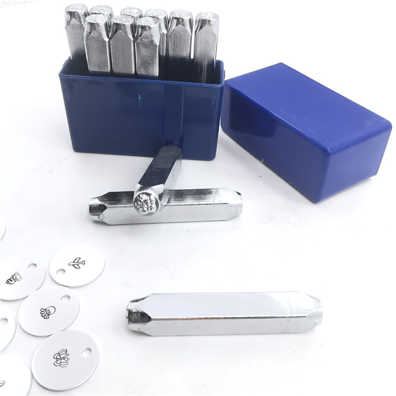 1PC 6MM Metāla štancēšanas rīki Juvelierizstrādājumu dizaina Zīmogi Ādas štancēšanas rīks LOGO DIY Perforācijas tērauda štancēšanas amatniecības sagataves