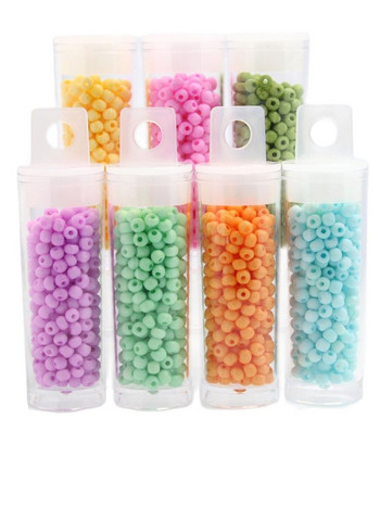 TAO Beads 3.0mm 330Pieces Matte Solid Color Στρογγυλές γυάλινες χάντρες 10 γραμμάρια/Σωλήνας για DIY Χειροποίητη Βελόνα Ραπτική Ύφανση