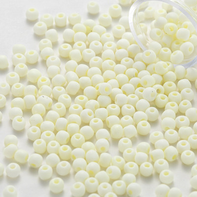 TAO krelles, 3,0 mm, 330 gab., matētas vienkrāsainas, apaļas stikla krelles, 10 grami/caurule DIY roku darbam ar adatu šūšanai, aušanai