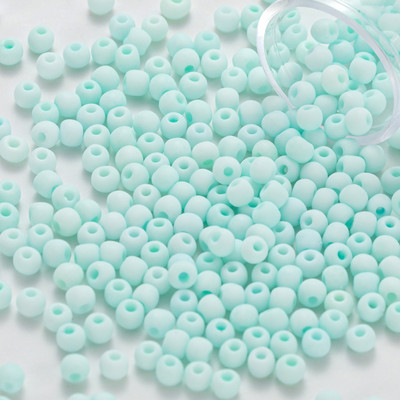 TAO krelles, 3,0 mm, 330 gab., matētas vienkrāsainas, apaļas stikla krelles, 10 grami/caurule DIY roku darbam ar adatu šūšanai, aušanai