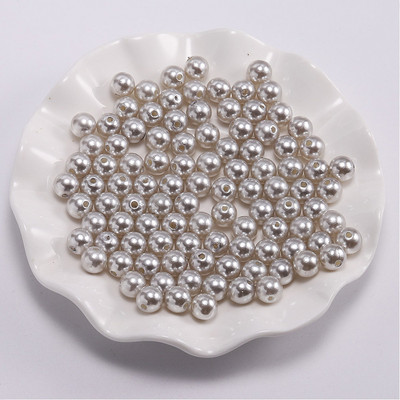 3-12mm Ακρυλικές ίσιες τρύπες μαργαριταρένιες χάντρες μπάλα DIY Χειροποίητες Χάντρες Χαλαρές Χάντρες Τσάντα Τσάντα Βραχιόλι Αξεσουάρ ένδυσης