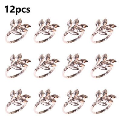 3/6/12Pcs Δαχτυλίδι για χαρτοπετσέτα ξενοδοχείου Δαχτυλίδι για χαρτοπετσέτα Φθινοπωρινά φύλλα Πόρπη για χαρτοπετσέτα Χριστουγεννιάτικο πάρτι γάμου Χρυσή χαρτοπετσέτα κύκλος τραπεζιού Deco