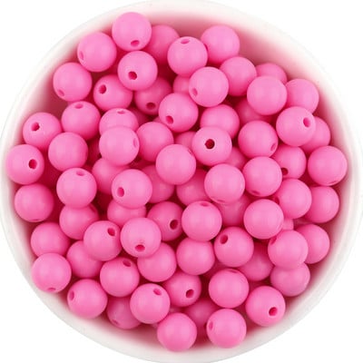 6mm-12mm akrila vienkrāsainas bumbiņas brīvas krelles konfektes pavasara krelles aksesuāri vairumtirdzniecība Barbie materiāls