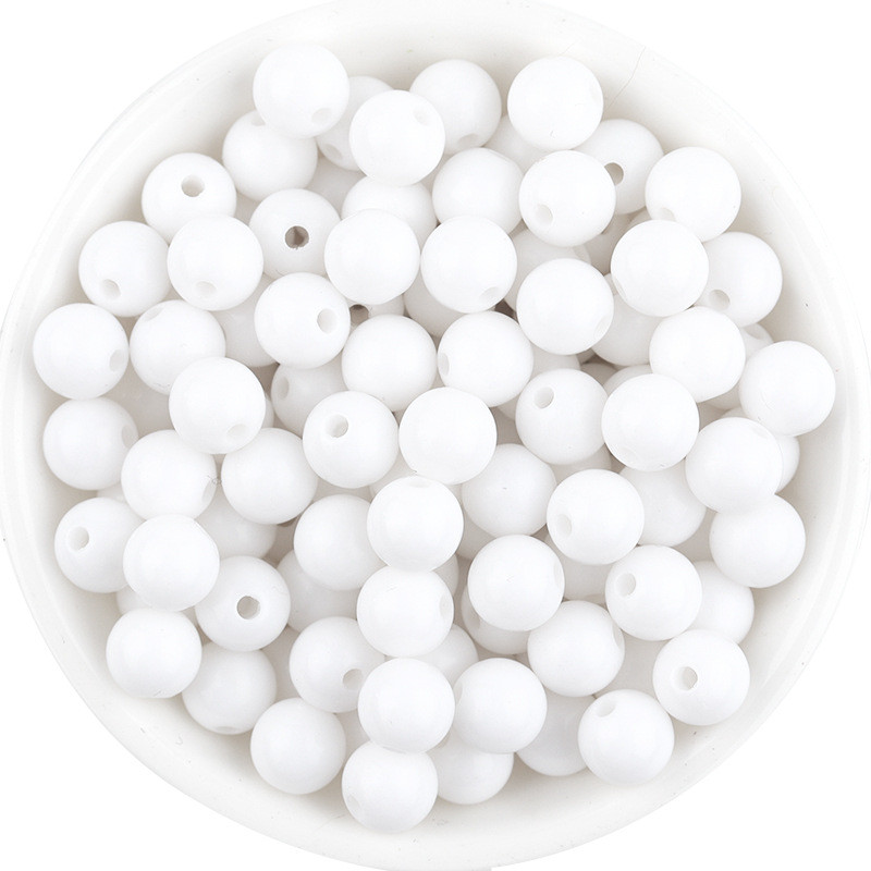 6mm-12mm akrila vienkrāsainas bumbiņas brīvas krelles konfektes pavasara krelles aksesuāri vairumtirdzniecība Barbie materiāls