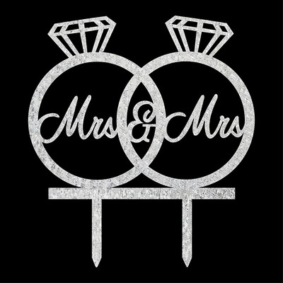 1 gab. Kāzu tēmas Akrila kāzu gredzenu kūkas virsma Valentīndienas dekorēšanas piederumi kāzu kūkas virsma