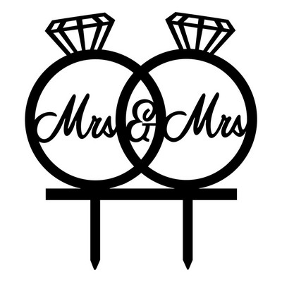 1 gab. Kāzu tēmas Akrila kāzu gredzenu kūkas virsma Valentīndienas dekorēšanas piederumi kāzu kūkas virsma