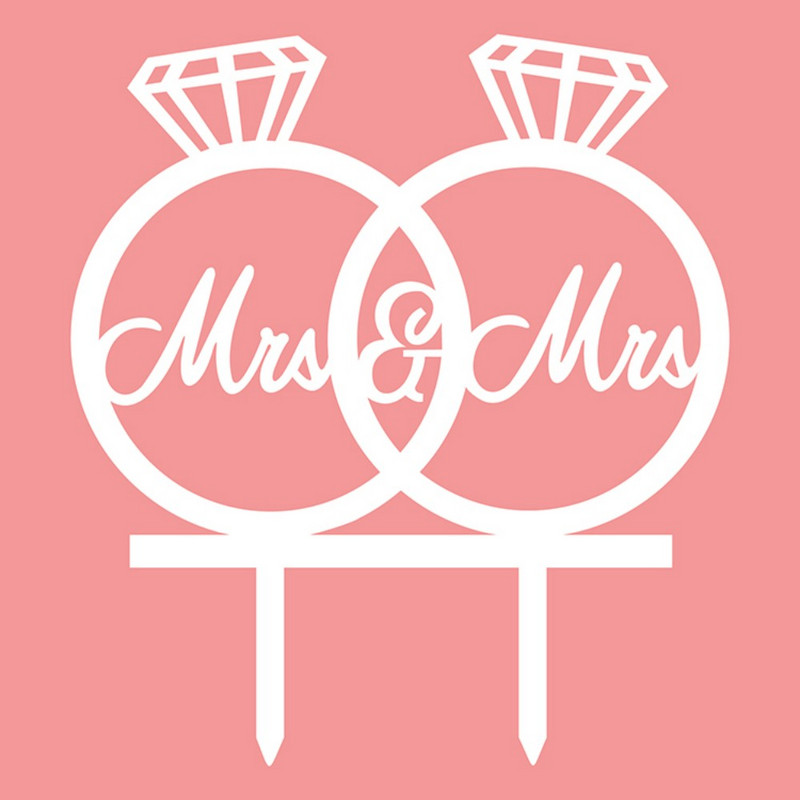 1 gab. Kāzu tēmas Akrila kāzu gredzenu kūkas virsma Valentīndienas dekorēšanas piederumi kāzu kūkas virsma