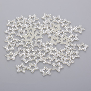 100 τμχ 12mm Σχήμα αστεριού ABS Imitation Pearls Flatback Beads For Art Scrapbooking Κατασκευή ενδυμάτων κοσμήματος