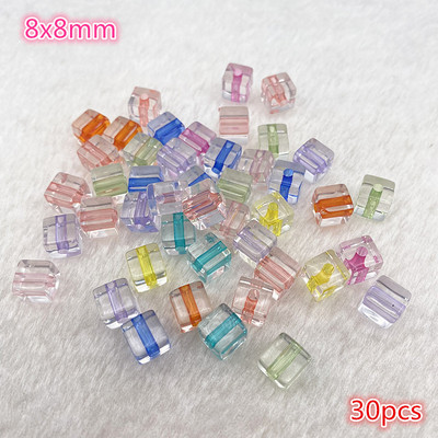 Jaunas caurspīdīgas interjera krāsas akrila krelles, brīvas intervāla krelles, rotaslietas, DIY, apģērbu aksesuāri