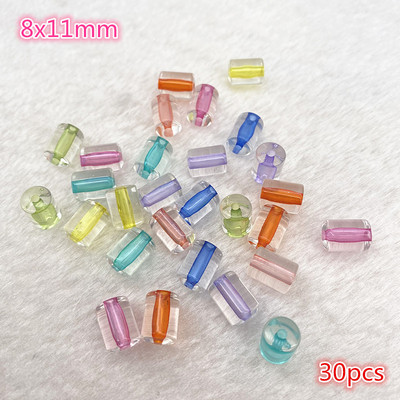 Jaunas caurspīdīgas interjera krāsas akrila krelles, brīvas intervāla krelles, rotaslietas, DIY, apģērbu aksesuāri