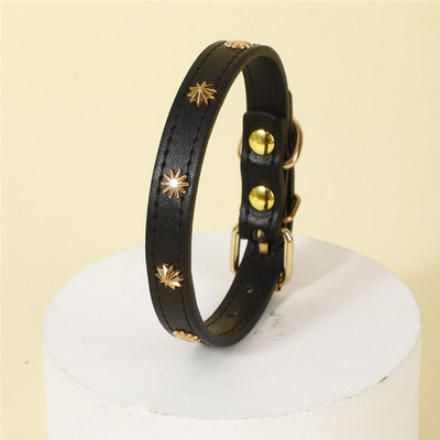 Īstas ādas suņu kakla siksna Mīkstas kucēnu kaķu kaklasiksnas Regulējamas Čivavas Kaklarotas Sakausējuma sprādzes Suņu Ķēde Maziem Suņiem Mājdzīvnieku piederumi