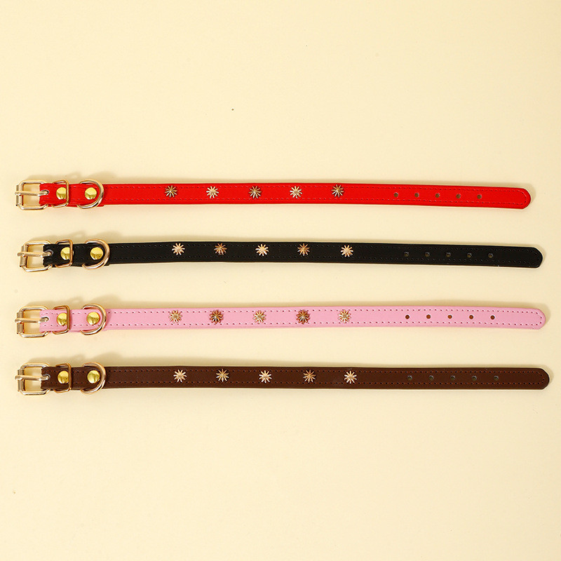 Īstas ādas suņu kakla siksna Mīkstas kucēnu kaķu kaklasiksnas Regulējamas Čivavas Kaklarotas Sakausējuma sprādzes Suņu Ķēde Maziem Suņiem Mājdzīvnieku piederumi