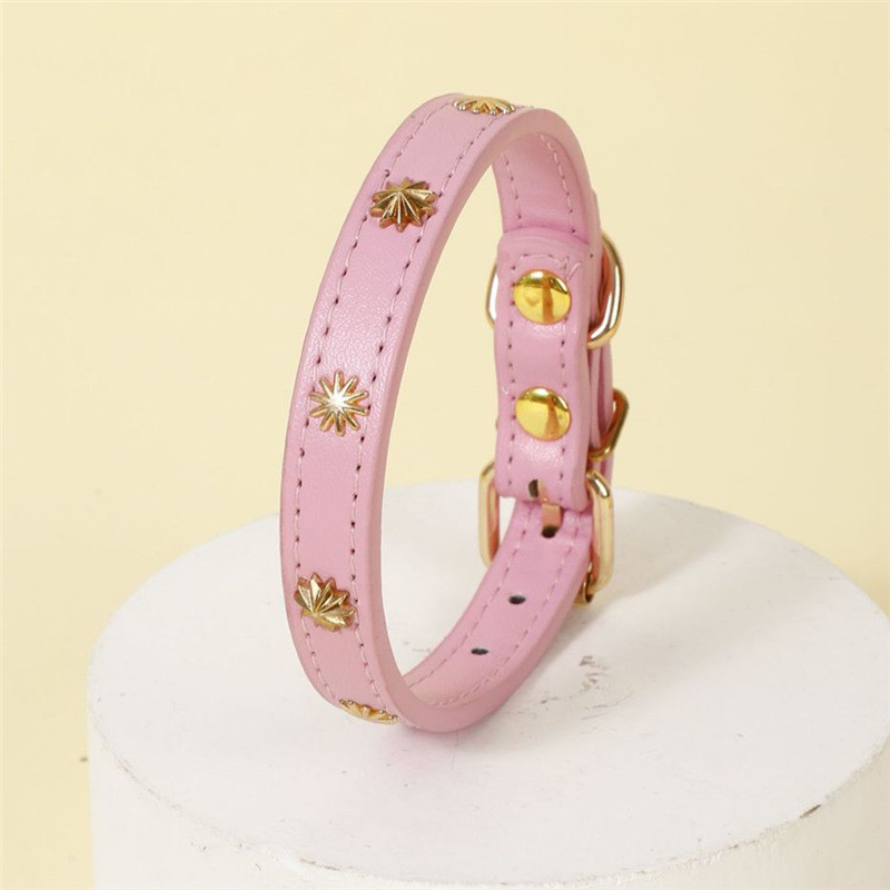 Īstas ādas suņu kakla siksna Mīkstas kucēnu kaķu kaklasiksnas Regulējamas Čivavas Kaklarotas Sakausējuma sprādzes Suņu Ķēde Maziem Suņiem Mājdzīvnieku piederumi