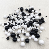 Pilnīgi jaunas 4 mm-12 mm baltas melnas akrila krelles, brīvas intervāla krelles, rotaslietas, DIY, apģērbu aksesuāri
