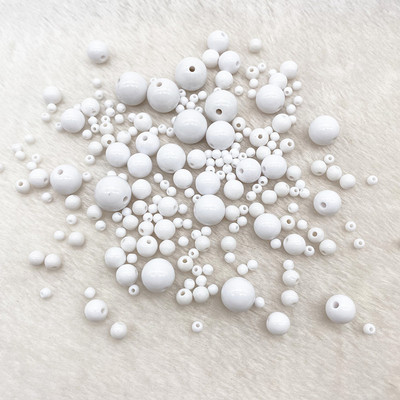 Pilnīgi jaunas 4 mm-12 mm baltas melnas akrila krelles, brīvas intervāla krelles, rotaslietas, DIY, apģērbu aksesuāri