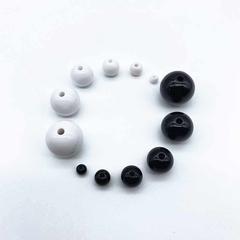 Pilnīgi jaunas 4 mm-12 mm baltas melnas akrila krelles, brīvas intervāla krelles, rotaslietas, DIY, apģērbu aksesuāri