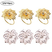 3/6/12gab Zelta sudraba salvete Gredzens Krēsli Sprādzes Kāzu Pasākumu Noformējums Amatniecība Rhinestone Loki Turētājs Ar rokām darināti ballīšu piederumi