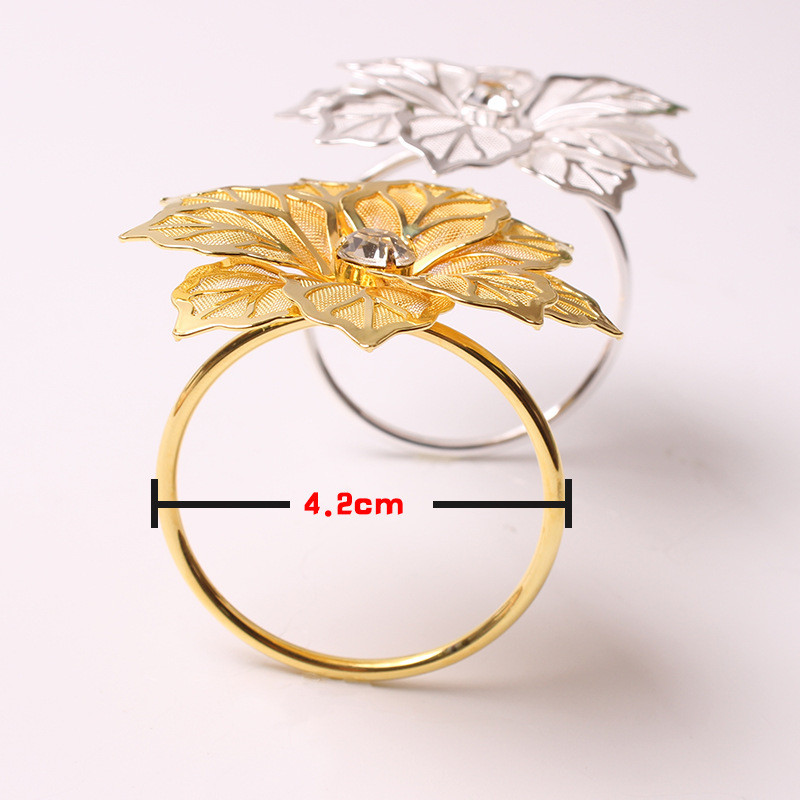 3/6/12gab Zelta sudraba salvete Gredzens Krēsli Sprādzes Kāzu Pasākumu Noformējums Amatniecība Rhinestone Loki Turētājs Ar rokām darināti ballīšu piederumi