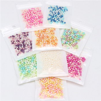 3/4/5mm απομίμηση ρητίνης UV Pearl Beads Mix Rainbow Color RoundLoose Beads No Hole DIY Nail Art Κολιέ κοσμημάτων Κατασκευή χειροτεχνίας