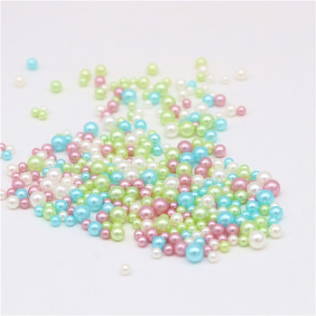 3/4/5 mm UV смола имитация на перлени мъниста Mix Rainbow Color RoundLoose Beads No Hole Направи си сам Nail Art Бижута Изработка на колие Занаят
