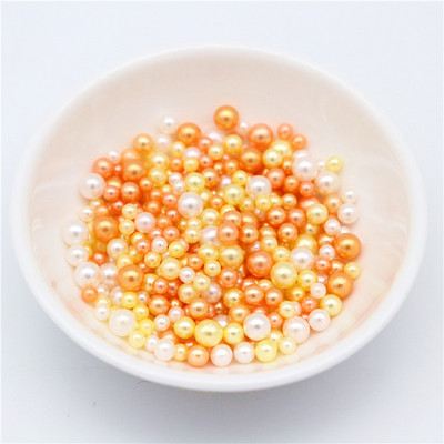 3/4/5 mm UV sveķu imitācijas pērļu krelles, varavīksnes krāsas, apaļas, brīvas krelles, bez cauruma DIY nagu mākslas rotaslietas kaklarotas izgatavošana.