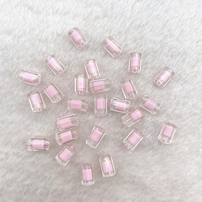 Jauns7x13mm krāsa AB caurspīdīgs akrils daudzšķautņains cilindrisks pērlīšu rokassprādze kaklarota rotaslietas DIY aksesuāri