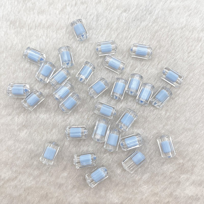 Jauns7x13mm krāsa AB caurspīdīgs akrils daudzšķautņains cilindrisks pērlīšu rokassprādze kaklarota rotaslietas DIY aksesuāri