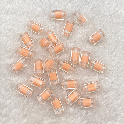 Jauns7x13mm krāsa AB caurspīdīgs akrils daudzšķautņains cilindrisks pērlīšu rokassprādze kaklarota rotaslietas DIY aksesuāri