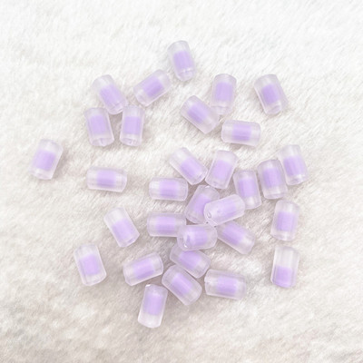 Jauns7x13mm krāsa AB caurspīdīgs akrils daudzšķautņains cilindrisks pērlīšu rokassprādze kaklarota rotaslietas DIY aksesuāri